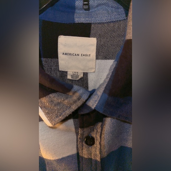 Men’s American Eagle Plaid Long Sleeve Button Down Shirt - Picture 4 of 4